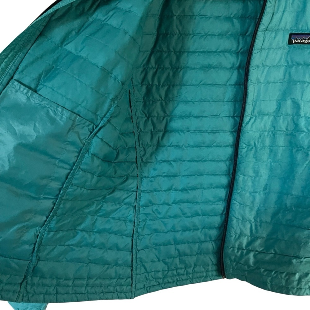 Patagonia Teal Puffer Jacket Lightweight Quilted Insulation Women Size S - Picture 6 of 7